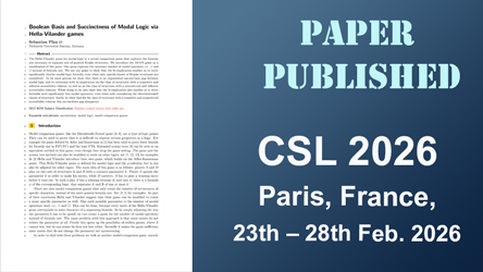 Paper from Sebastian Pfau published at CSL 2026