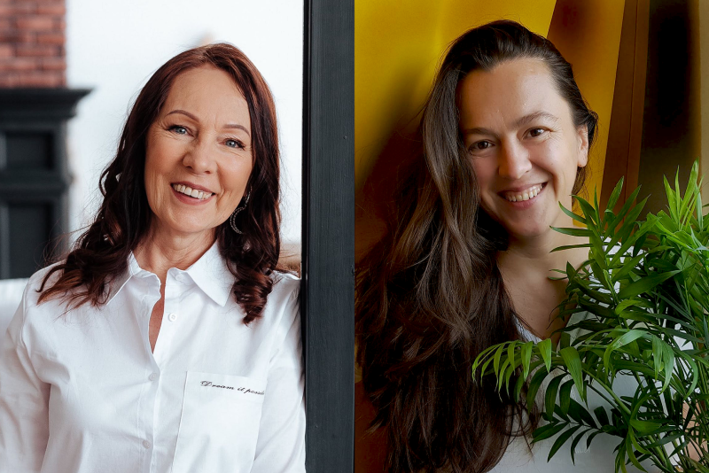 Die ukrainischen Künstlerinnen Tetiana Dakhlalla (links) und Tetiana Fediai (rechts)