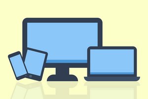 Smartphone, Tablet, Laptop and Desktopcomputer