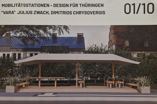 Bild einer von Studierenden designte Bushaltestelle