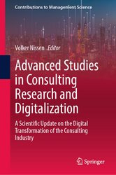Cover des bei Springer erschienenen Sammelbandes „Advanced Studies in Consulting Research and Digitalization“, herausgegeben von Prof. Dr. Volker Nissen