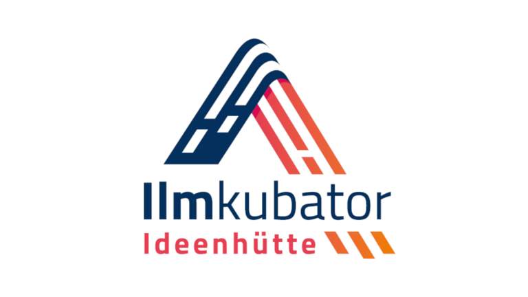 Logo der Ilmkubator, Dreieckform mit Schriftzug  Ilmkubator Ideenhütte